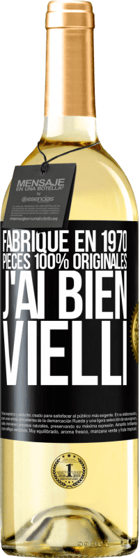 29,95 € Envoi gratuit | Vin blanc Édition WHITE Fabriqué en 1970, pièces 100% originales. J'ai bien vielli Étiquette Noire. Étiquette personnalisable Vin jeune Récolte 2024 Verdejo