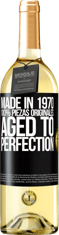 29,95 € Envío gratis | Vino Blanco Edición WHITE Made in 1970, 100% piezas originales. Aged to perfection Etiqueta Negra. Etiqueta personalizable Vino joven Cosecha 2023 Verdejo