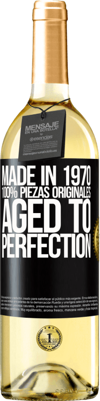 29,95 € Envío gratis | Vino Blanco Edición WHITE Made in 1970, 100% piezas originales. Aged to perfection Etiqueta Negra. Etiqueta personalizable Vino joven Cosecha 2024 Verdejo