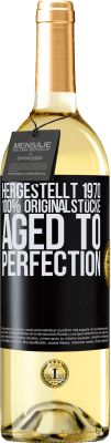 29,95 € Kostenloser Versand | Weißwein WHITE Ausgabe Hergestellt 1970, 100% Originalstücke. Aged to perfection Schwarzes Etikett. Anpassbares Etikett Junger Wein Ernte 2025 Verdejo