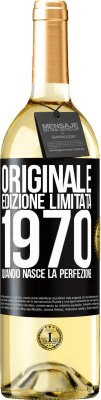 29,95 € Spedizione Gratuita | Vino bianco Edizione WHITE Originale. Edizione Limitata. 1970. Quando nasce la perfezione Etichetta Nera. Etichetta personalizzabile Vino giovane Raccogliere 2023 Verdejo