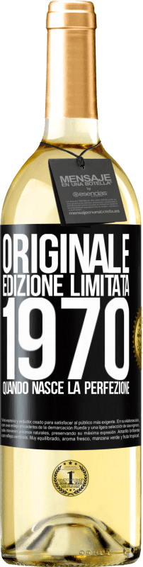 29,95 € Spedizione Gratuita | Vino bianco Edizione WHITE Originale. Edizione Limitata. 1970. Quando nasce la perfezione Etichetta Nera. Etichetta personalizzabile Vino giovane Raccogliere 2024 Verdejo