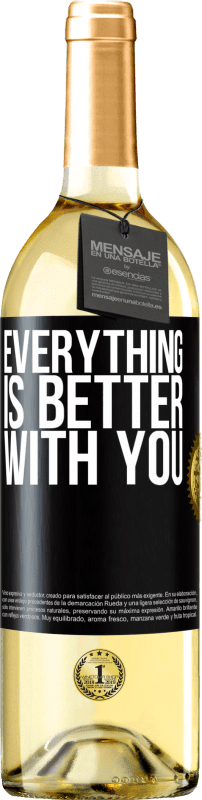 29,95 € Бесплатная доставка | Белое вино Издание WHITE С тобой все лучше Черная метка. Настраиваемая этикетка Молодое вино Урожай 2023 Verdejo