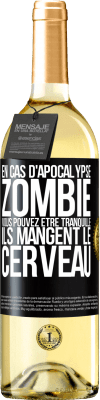 29,95 € Envoi gratuit | Vin blanc Édition WHITE En cas d'apocalypse zombie vous pouvez être tranquille, ils mangent le cerveau Étiquette Noire. Étiquette personnalisable Vin jeune Récolte 2024 Verdejo