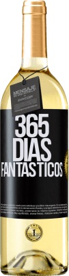 29,95 € Envío gratis | Vino Blanco Edición WHITE 365 días fantásticos Etiqueta Negra. Etiqueta personalizable Vino joven Cosecha 2024 Verdejo