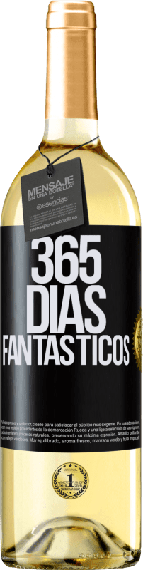 29,95 € Envío gratis | Vino Blanco Edición WHITE 365 días fantásticos Etiqueta Negra. Etiqueta personalizable Vino joven Cosecha 2023 Verdejo