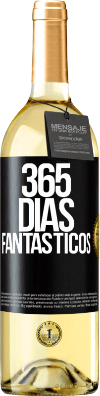 29,95 € Envio grátis | Vinho branco Edição WHITE 365 dias fantásticos Etiqueta Preta. Etiqueta personalizável Vinho jovem Colheita 2024 Verdejo