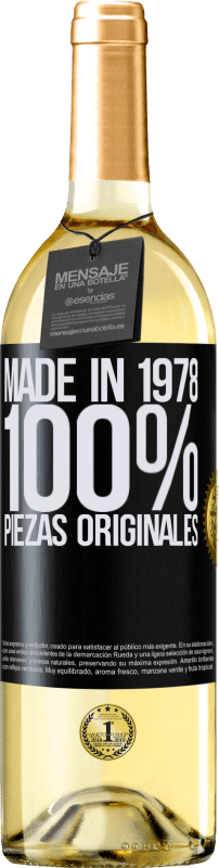 29,95 € Envío gratis | Vino Blanco Edición WHITE Made in 1978. 100% piezas originales Etiqueta Negra. Etiqueta personalizable Vino joven Cosecha 2023 Verdejo