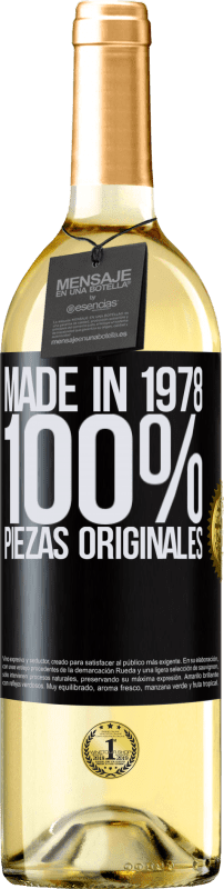 29,95 € Envío gratis | Vino Blanco Edición WHITE Made in 1978. 100% piezas originales Etiqueta Negra. Etiqueta personalizable Vino joven Cosecha 2024 Verdejo