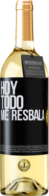 29,95 € Envío gratis | Vino Blanco Edición WHITE Hoy todo me resbala Etiqueta Negra. Etiqueta personalizable Vino joven Cosecha 2023 Verdejo