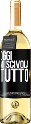 29,95 € Spedizione Gratuita | Vino bianco Edizione WHITE Oggi mi scivola tutto Etichetta Nera. Etichetta personalizzabile Vino giovane Raccogliere 2024 Verdejo