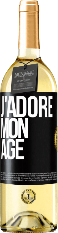 29,95 € Envoi gratuit | Vin blanc Édition WHITE J'adore mon âge Étiquette Noire. Étiquette personnalisable Vin jeune Récolte 2024 Verdejo