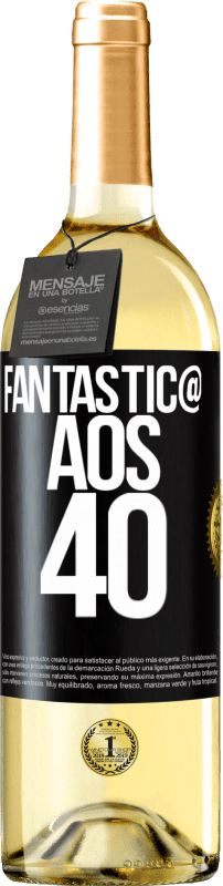 29,95 € Envio grátis | Vinho branco Edição WHITE Fantástic@ aos 40 Etiqueta Preta. Etiqueta personalizável Vinho jovem Colheita 2024 Verdejo