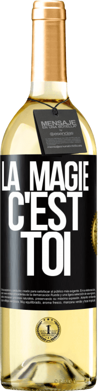 29,95 € Envoi gratuit | Vin blanc Édition WHITE La magie c'est toi Étiquette Noire. Étiquette personnalisable Vin jeune Récolte 2025 Verdejo