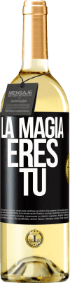 29,95 € Envío gratis | Vino Blanco Edición WHITE La magia eres tú Etiqueta Negra. Etiqueta personalizable Vino joven Cosecha 2023 Verdejo