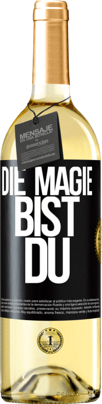 29,95 € Kostenloser Versand | Weißwein WHITE Ausgabe Die Magie bist du Schwarzes Etikett. Anpassbares Etikett Junger Wein Ernte 2023 Verdejo