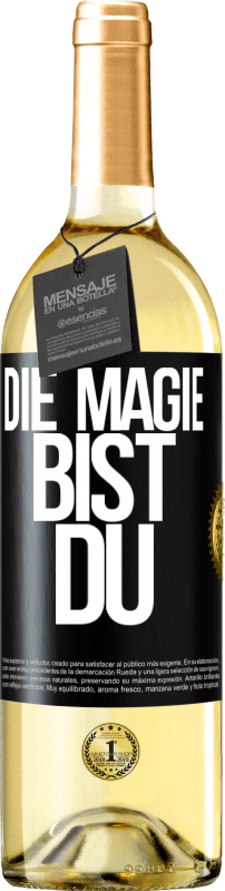 29,95 € Kostenloser Versand | Weißwein WHITE Ausgabe Die Magie bist du Schwarzes Etikett. Anpassbares Etikett Junger Wein Ernte 2025 Verdejo