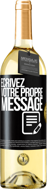 29,95 € Envoi gratuit | Vin blanc Édition WHITE Écrivez votre propre message Étiquette Noire. Étiquette personnalisable Vin jeune Récolte 2023 Verdejo
