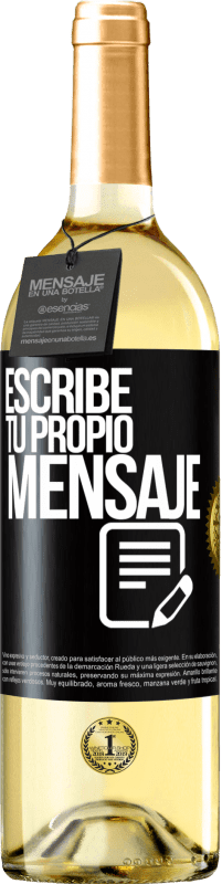 29,95 € Envío gratis | Vino Blanco Edición WHITE Escribe tu propio mensaje Etiqueta Negra. Etiqueta personalizable Vino joven Cosecha 2024 Verdejo