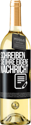29,95 € Kostenloser Versand | Weißwein WHITE Ausgabe Schreib deine eigene Nachricht Schwarzes Etikett. Anpassbares Etikett Junger Wein Ernte 2025 Verdejo