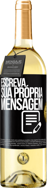 29,95 € Envio grátis | Vinho branco Edição WHITE Escreva sua própria mensagem Etiqueta Preta. Etiqueta personalizável Vinho jovem Colheita 2025 Verdejo