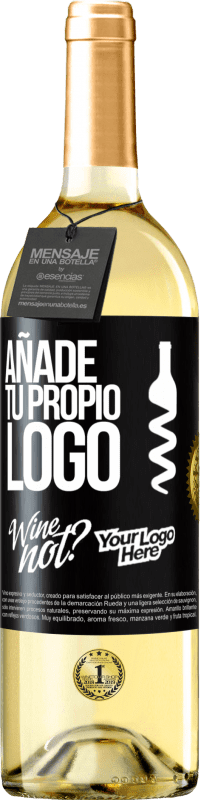 29,95 € Envío gratis | Vino Blanco Edición WHITE Añade tu propio logo Etiqueta Negra. Etiqueta personalizable Vino joven Cosecha 2024 Verdejo