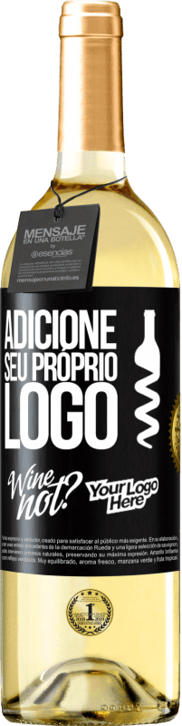 29,95 € Envio grátis | Vinho branco Edição WHITE Adicione seu próprio logo Etiqueta Preta. Etiqueta personalizável Vinho jovem Colheita 2024 Verdejo