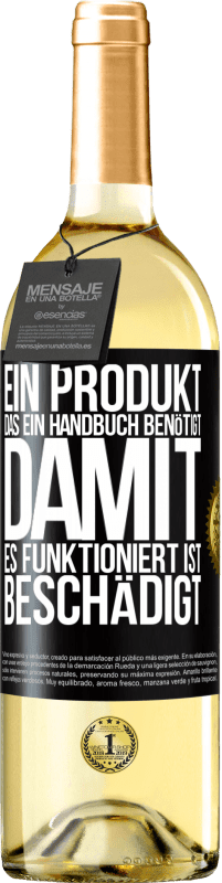 29,95 € Kostenloser Versand | Weißwein WHITE Ausgabe Ein Produkt, das ein Handbuch benötigt, damit es funktioniert, ist beschädigt Schwarzes Etikett. Anpassbares Etikett Junger Wein Ernte 2023 Verdejo