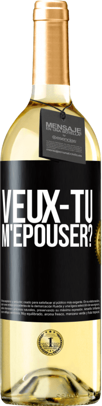 29,95 € Envoi gratuit | Vin blanc Édition WHITE Veux-tu m'épouser? Étiquette Noire. Étiquette personnalisable Vin jeune Récolte 2023 Verdejo