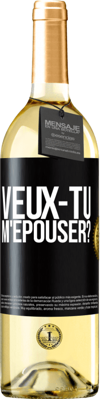 29,95 € Envoi gratuit | Vin blanc Édition WHITE Veux-tu m'épouser? Étiquette Noire. Étiquette personnalisable Vin jeune Récolte 2025 Verdejo