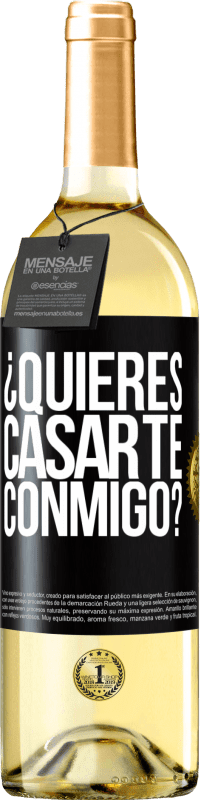 29,95 € Envío gratis | Vino Blanco Edición WHITE ¿Quieres casarte conmigo? Etiqueta Negra. Etiqueta personalizable Vino joven Cosecha 2023 Verdejo