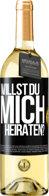 29,95 € Kostenloser Versand | Weißwein WHITE Ausgabe Willst du mich heiraten? Schwarzes Etikett. Anpassbares Etikett Junger Wein Ernte 2023 Verdejo