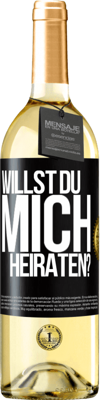 29,95 € Kostenloser Versand | Weißwein WHITE Ausgabe Willst du mich heiraten? Schwarzes Etikett. Anpassbares Etikett Junger Wein Ernte 2025 Verdejo