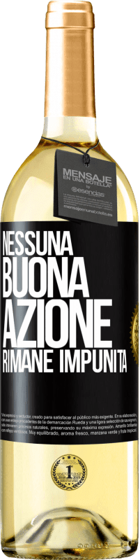 29,95 € Spedizione Gratuita | Vino bianco Edizione WHITE Nessuna buona azione rimane impunita Etichetta Nera. Etichetta personalizzabile Vino giovane Raccogliere 2023 Verdejo