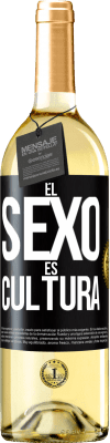 29,95 € Envío gratis | Vino Blanco Edición WHITE El sexo es cultura Etiqueta Negra. Etiqueta personalizable Vino joven Cosecha 2024 Verdejo