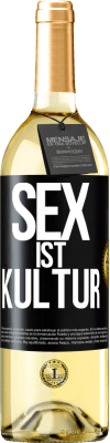 29,95 € Kostenloser Versand | Weißwein WHITE Ausgabe Sex ist Kultur Schwarzes Etikett. Anpassbares Etikett Junger Wein Ernte 2023 Verdejo