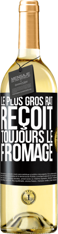 29,95 € Envoi gratuit | Vin blanc Édition WHITE Le plus gros rat reçoit toujours le fromage Étiquette Noire. Étiquette personnalisable Vin jeune Récolte 2024 Verdejo