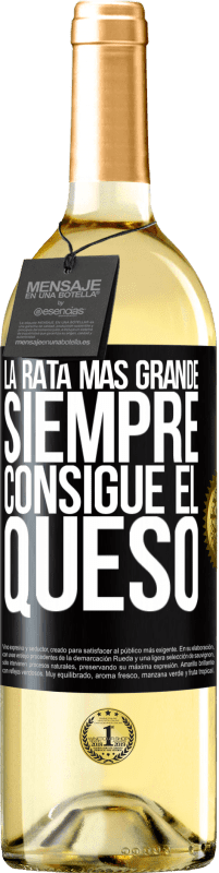 29,95 € Envío gratis | Vino Blanco Edición WHITE La rata más grande siempre consigue el queso Etiqueta Negra. Etiqueta personalizable Vino joven Cosecha 2023 Verdejo