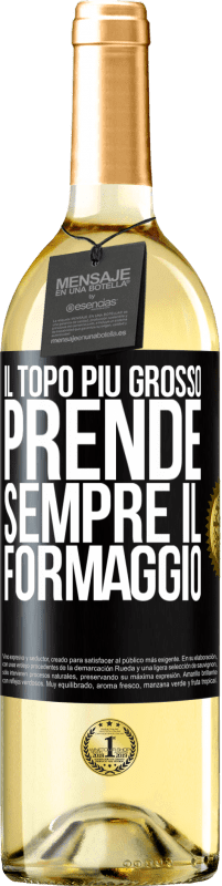 29,95 € Spedizione Gratuita | Vino bianco Edizione WHITE Il topo più grosso prende sempre il formaggio Etichetta Nera. Etichetta personalizzabile Vino giovane Raccogliere 2023 Verdejo