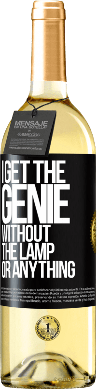 29,95 € Free Shipping | White Wine WHITE Edition I get the genie without the lamp or anything Black Label. Customizable label Young wine Harvest 2023 Verdejo