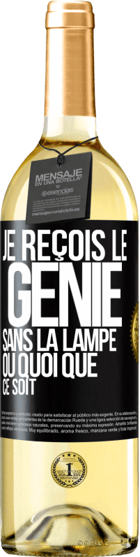 29,95 € Envoi gratuit | Vin blanc Édition WHITE Je reçois le génie sans la lampe ou quoi que ce soit Étiquette Noire. Étiquette personnalisable Vin jeune Récolte 2023 Verdejo