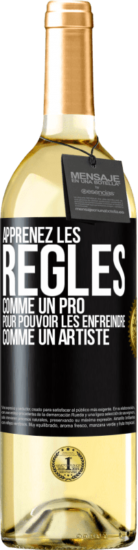 29,95 € Envoi gratuit | Vin blanc Édition WHITE Apprenez les règles comme un pro pour pouvoir les enfreindre comme un artiste Étiquette Noire. Étiquette personnalisable Vin jeune Récolte 2024 Verdejo