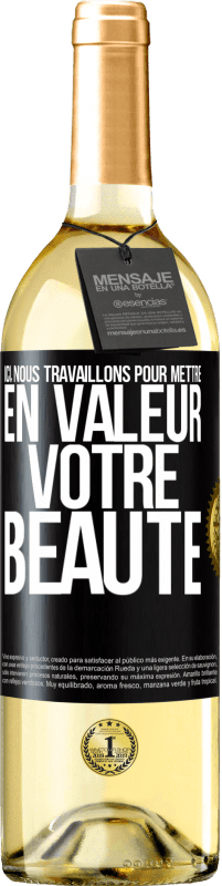 29,95 € Envoi gratuit | Vin blanc Édition WHITE Ici, nous travaillons pour mettre en valeur votre beauté Étiquette Noire. Étiquette personnalisable Vin jeune Récolte 2024 Verdejo