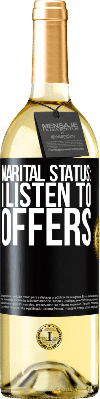 29,95 € Free Shipping | White Wine WHITE Edition Marital status: I listen to offers Black Label. Customizable label Young wine Harvest 2024 Verdejo