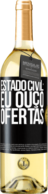 29,95 € Envio grátis | Vinho branco Edição WHITE Estado civil: eu ouço ofertas Etiqueta Preta. Etiqueta personalizável Vinho jovem Colheita 2025 Verdejo