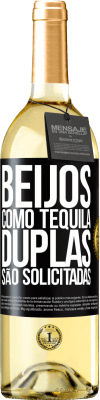 29,95 € Envio grátis | Vinho branco Edição WHITE Beijos como tequila. Duplas são solicitadas Etiqueta Preta. Etiqueta personalizável Vinho jovem Colheita 2025 Verdejo