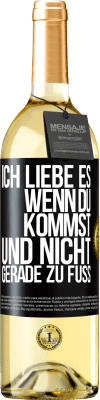 29,95 € Kostenloser Versand | Weißwein WHITE Ausgabe Ich liebe es, wenn du kommst und nicht gerade zu Fuß Schwarzes Etikett. Anpassbares Etikett Junger Wein Ernte 2024 Verdejo