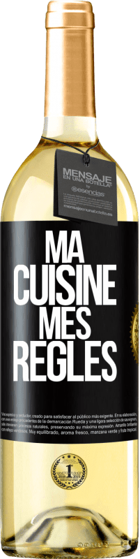 29,95 € Envoi gratuit | Vin blanc Édition WHITE Ma cuisine, mes règles Étiquette Noire. Étiquette personnalisable Vin jeune Récolte 2023 Verdejo