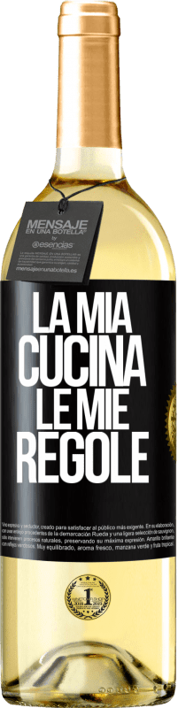 29,95 € Spedizione Gratuita | Vino bianco Edizione WHITE La mia cucina, le mie regole Etichetta Nera. Etichetta personalizzabile Vino giovane Raccogliere 2023 Verdejo