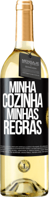 29,95 € Envio grátis | Vinho branco Edição WHITE Minha cozinha, minhas regras Etiqueta Preta. Etiqueta personalizável Vinho jovem Colheita 2024 Verdejo
